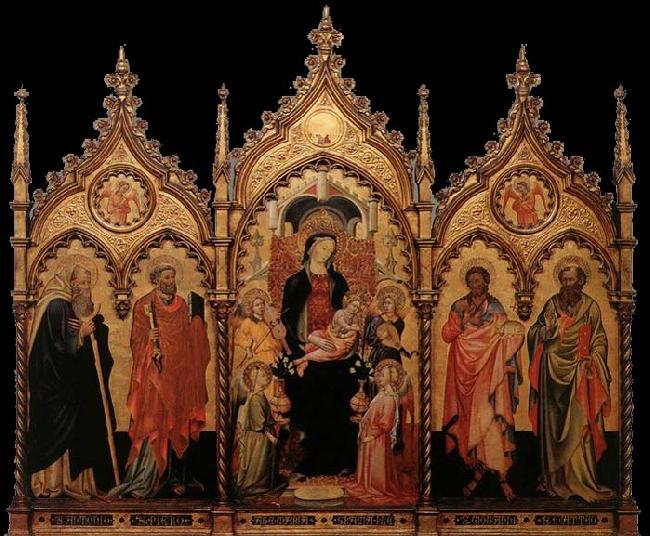 unknow artist Madonna and Child Enthroned with Saints France oil painting art